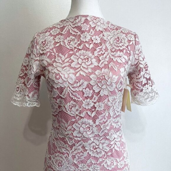NWT RACHEL PARCELL WHITE LACE SHORT SLEEVE SHEATH MIDI COCKTAIL DRESS - S - Picture 4 of 14